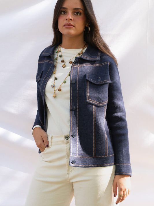 Chaqueta vaquera ilustrada